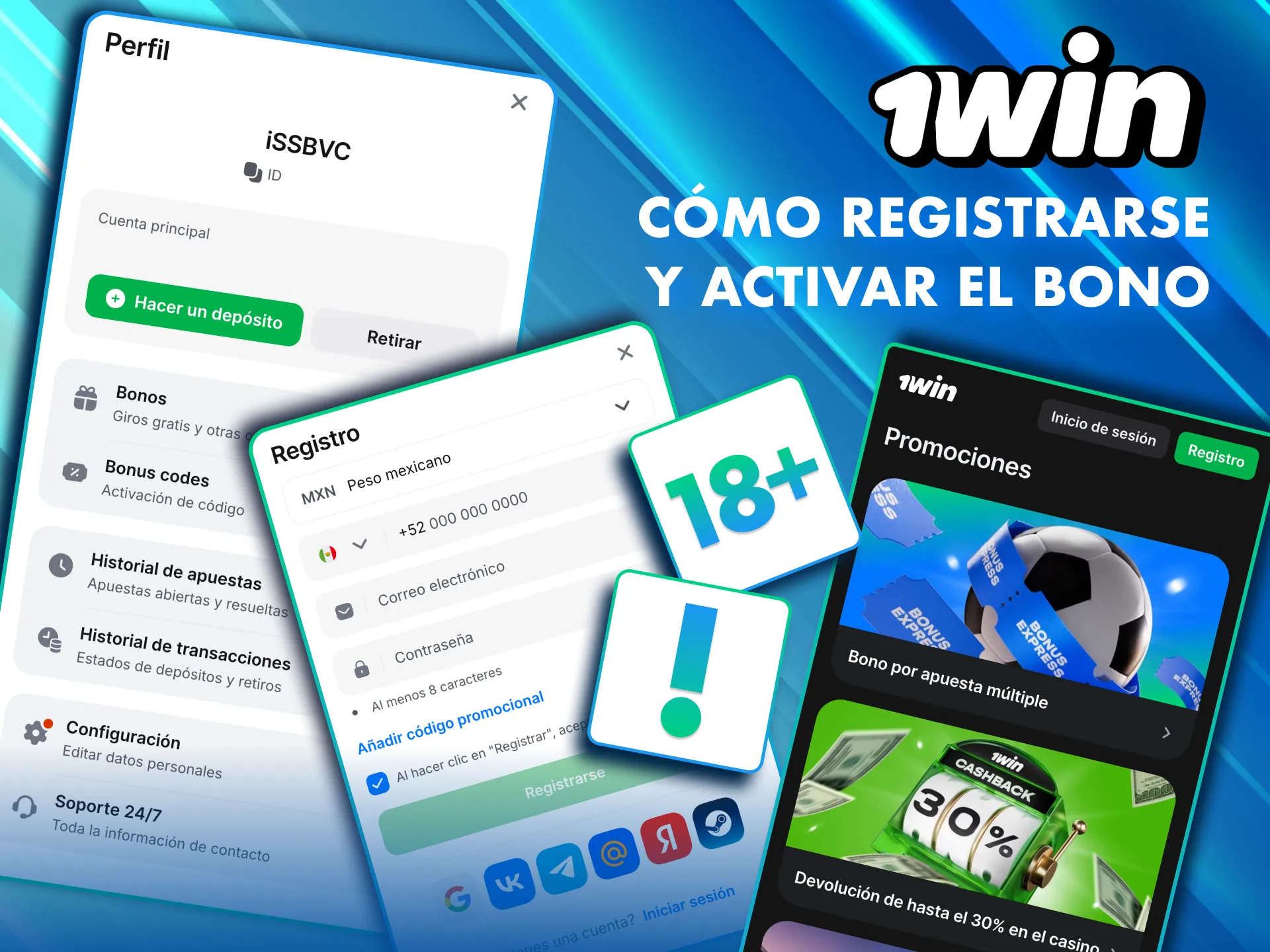 Regístrate en 1Win México y activa tu bono paso a paso.